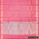 Rose Pink Gold Zari Border Yuvana Semi Soft Silk Saree