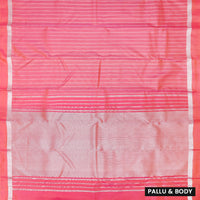 Rose Pink Gold Zari Border Yuvana Semi Soft Silk Saree