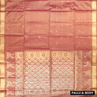 pinkish red Tissue Silk Saree