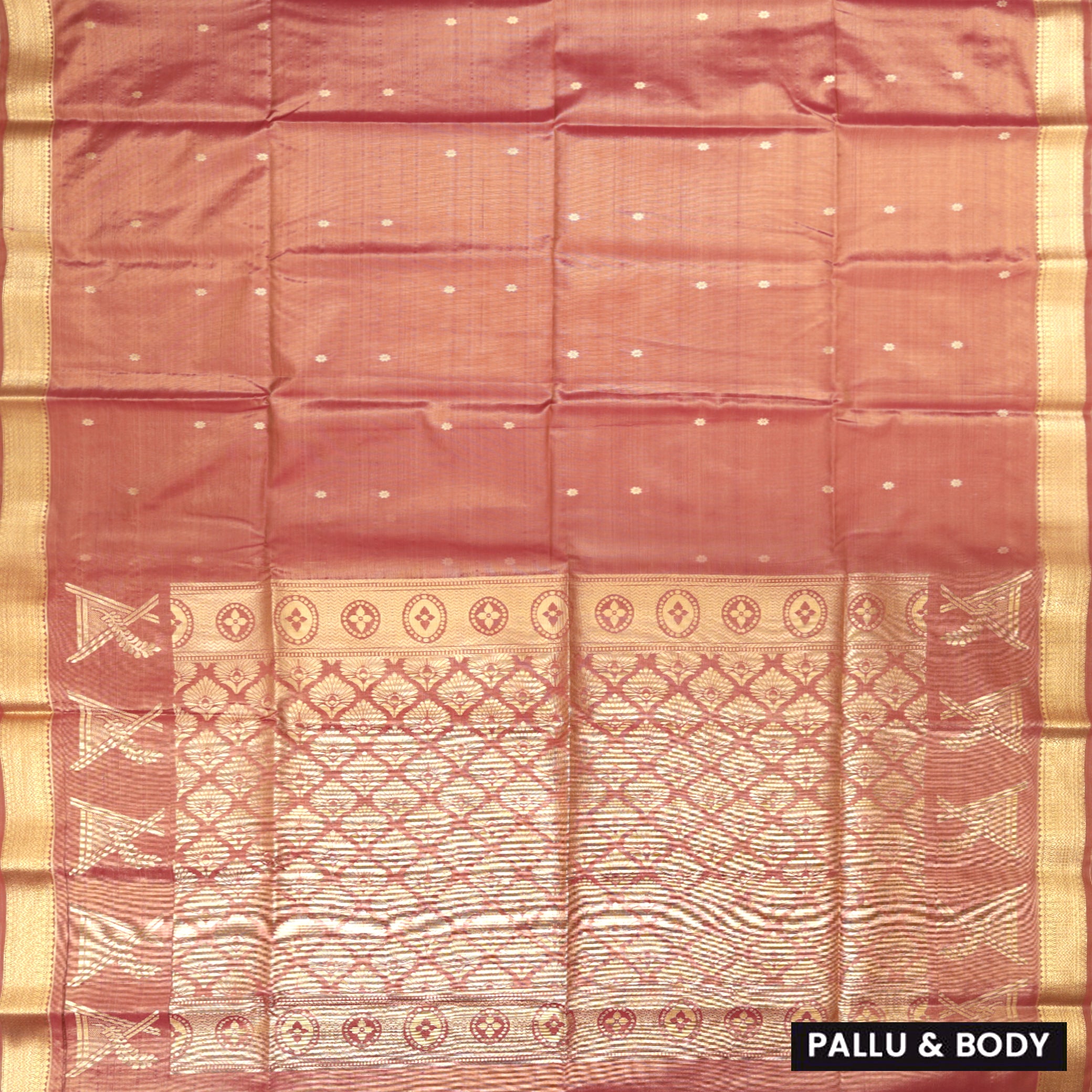 pinkish red Tissue Silk Saree