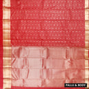 Red Colour With  Gold Zari Yuvana Semi Soft Silk Saree