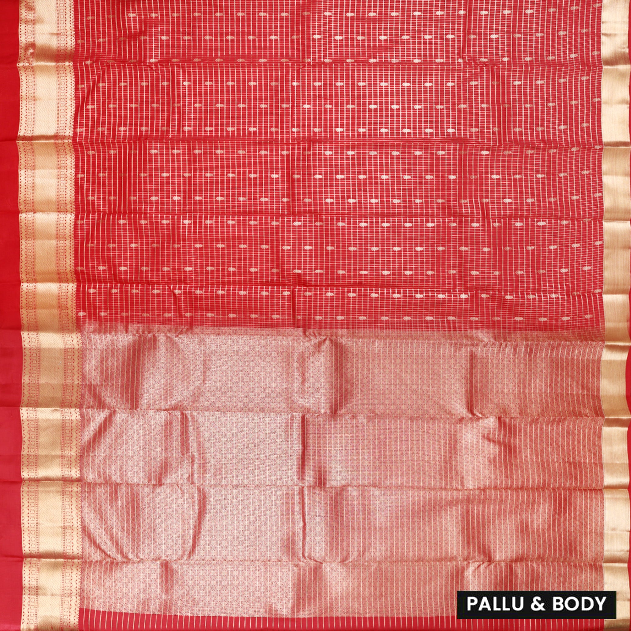 Red Colour With  Gold Zari Yuvana Semi Soft Silk Saree