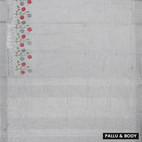 Grey Color Linen Cotton Saree