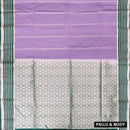 lavender with green Soft Silk Saree