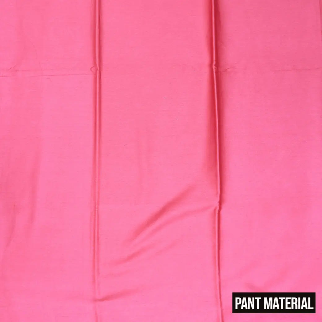 Off-white with Light Pink Ladies Cotton Chudithar Set Material