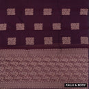 Wine purple With Sandal Zari Silk Cotton Saree