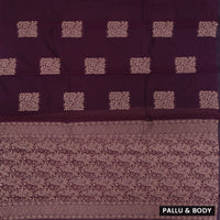 Wine purple With Sandal Zari Silk Cotton Saree