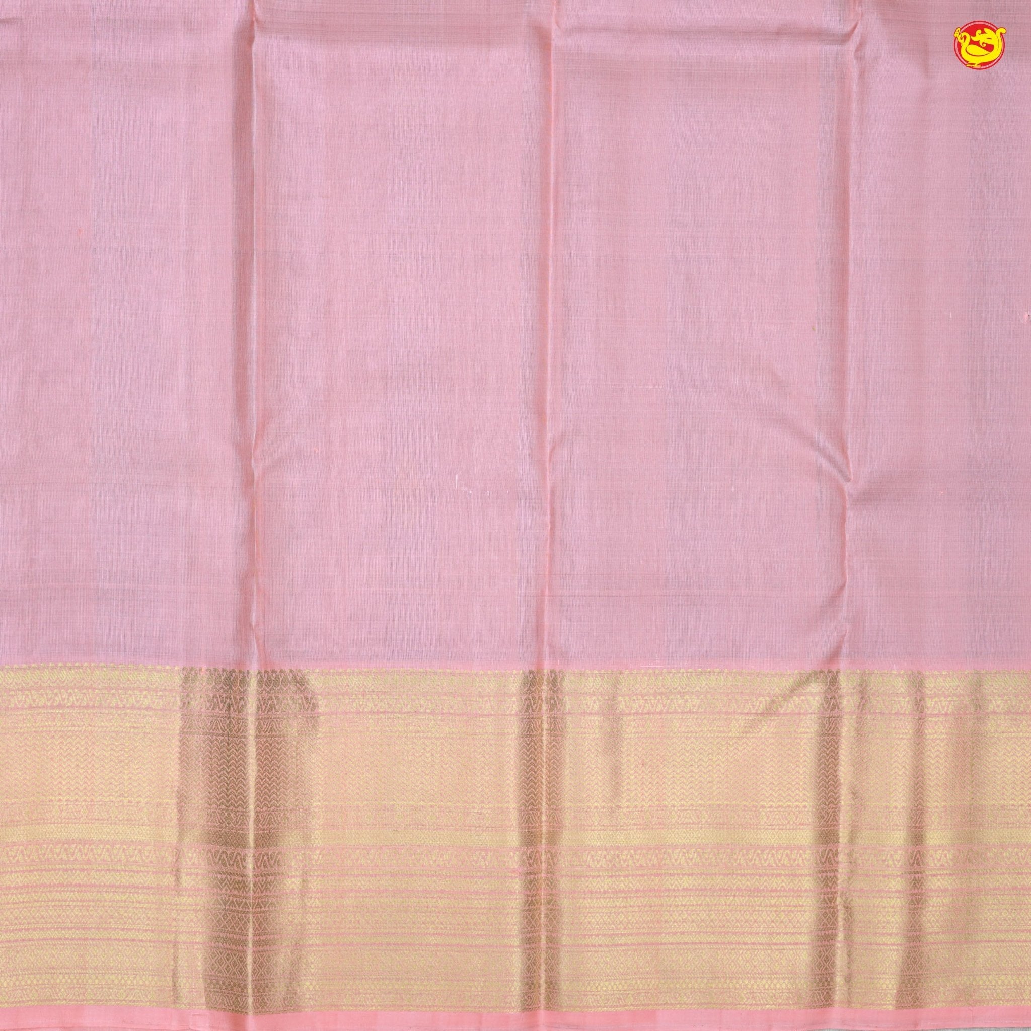 Dark Green With Pastel Pink Gold And Silver Floral Buttas Motifs and Stripes Border Gold Zari Yuvana Pure Soft Silk Saree - Thenianantham