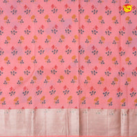 Peach Digital Floral Design Pure Kanjivaram Subhalaya Soft Silk Saree - Thenianantham