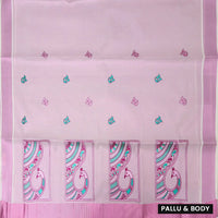 Southloom Exclusive Onam Kerala Traditional Fancy Border Floral Peacock design Cotton Saree (Matching Plain Blouse Included)