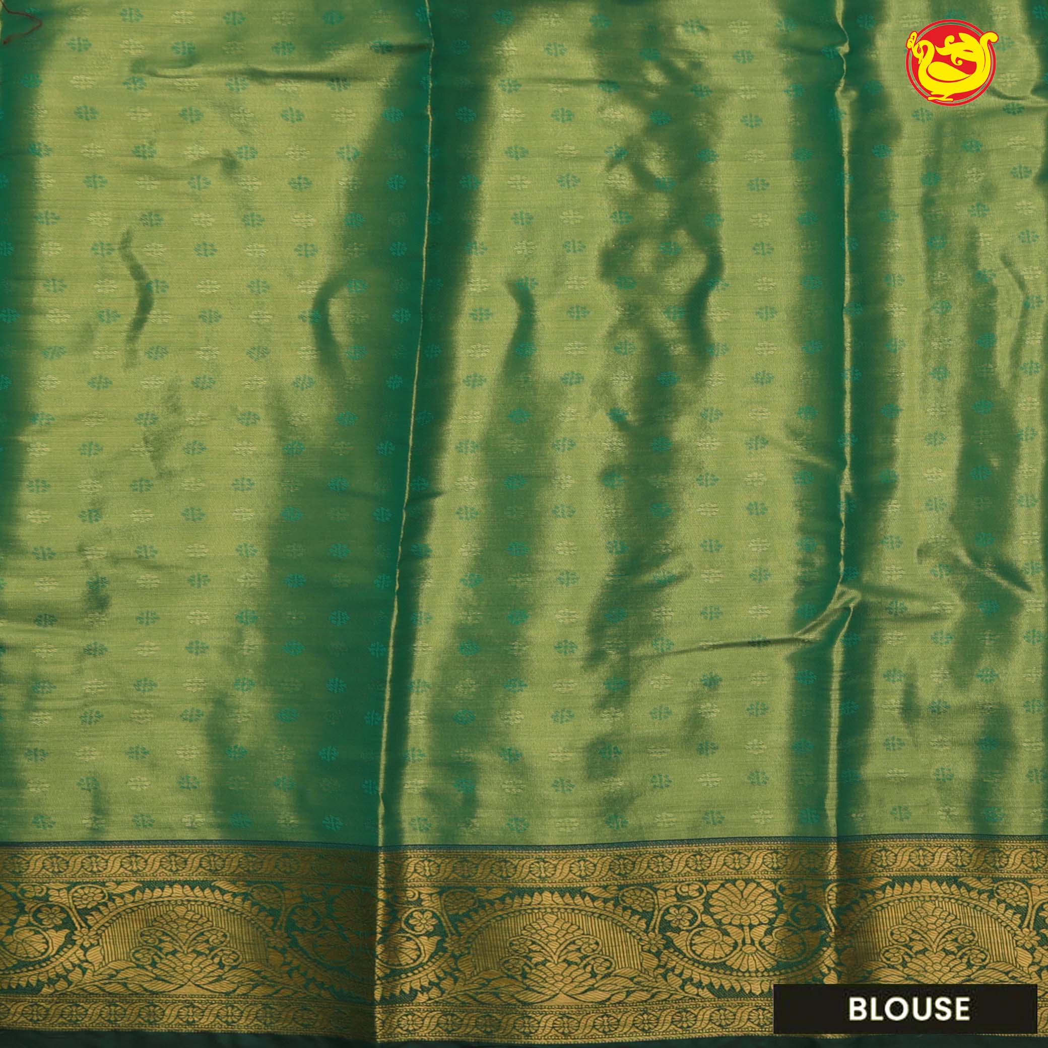 Green Leaf's Floral Print Tussar Silk Saree