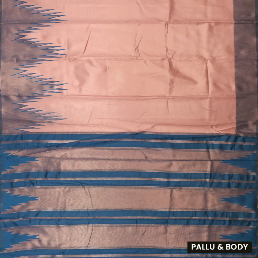 Copper with Dark Blue Tissue Silk Saree