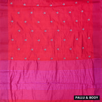 Red With Pink  Fancy Saree