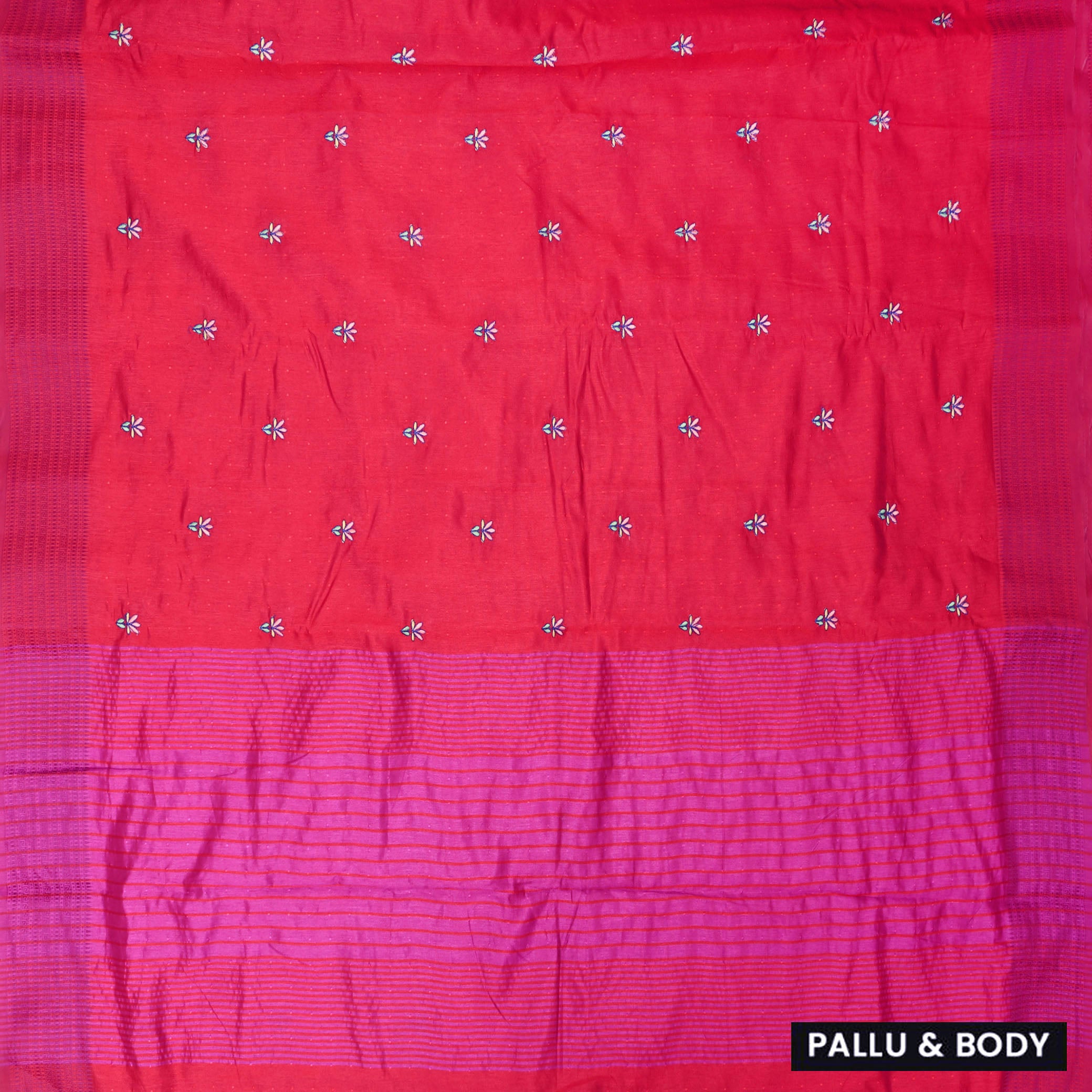 Red With Pink  Fancy Saree
