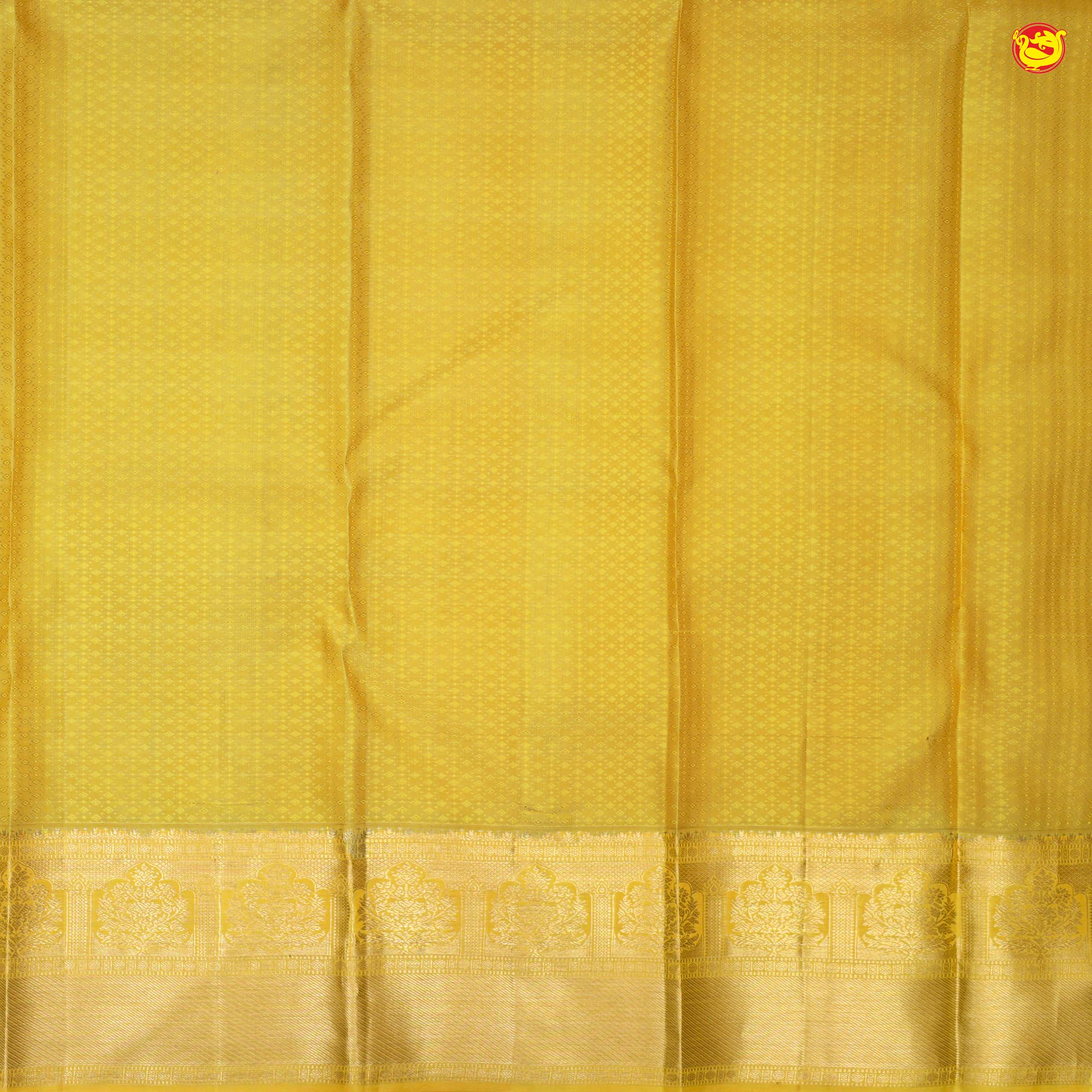 Yellow With Gold Zari Floral Design Pure Kanjivaram Subhalaya Wedding Silk Saree