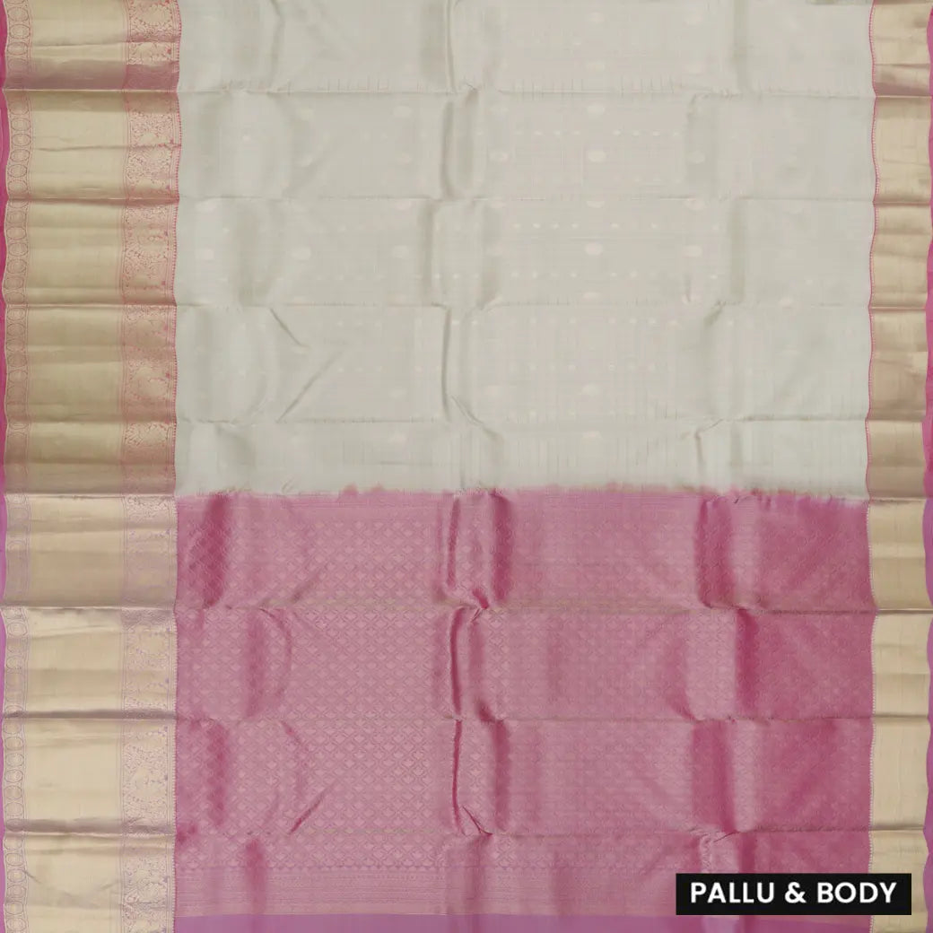 POWDERY GOLD  with LIGHT PINK Traditional Soft Silk Saree