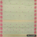 Olive  Green With Red Pure Chettinad Cotton  Saree without Blouse