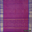 Magenta With Royal Blue Contrast Border Pure Cotton Saree