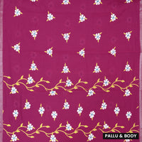 Dark Pink Linen Cotton Saree with Contrast Blouse