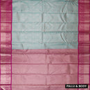 Sea-Green With Pink  Golden Zari Border Wedding Silk Saree