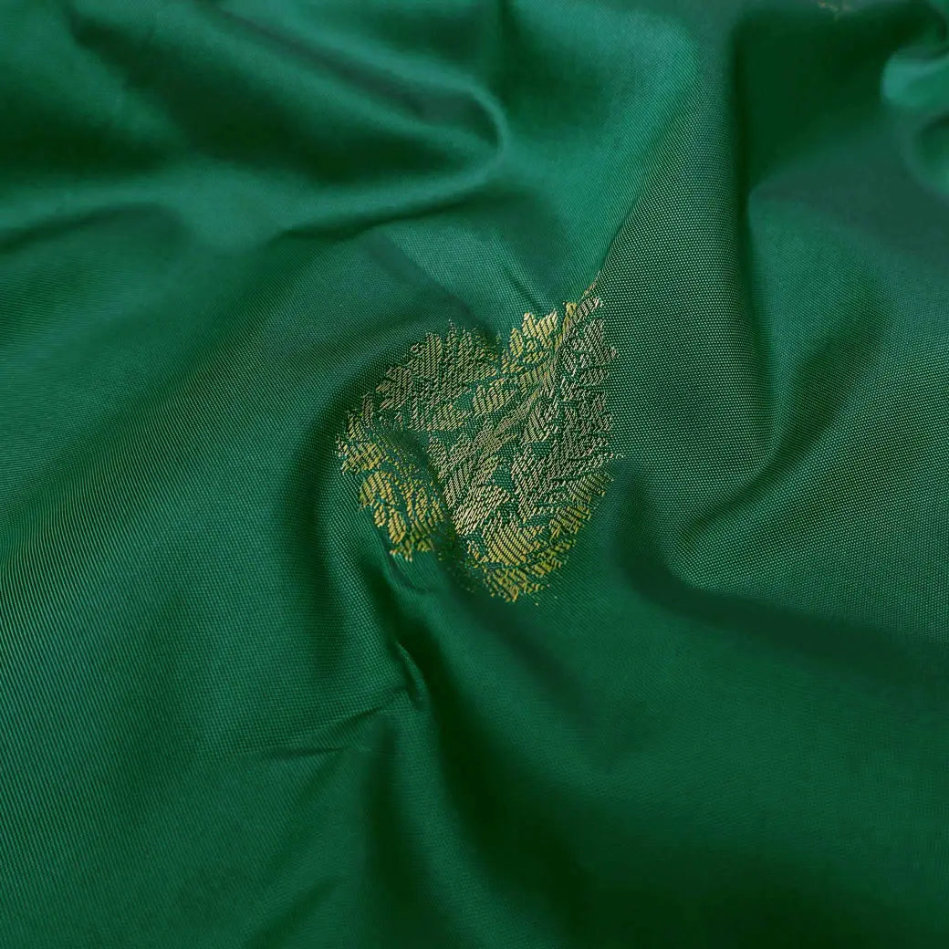 Bottle Green with Pink Soft Silk Saree