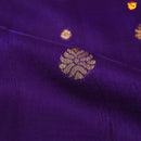 Dark Purple With Floral Motifs Copper Zari Khadi Banarasi Tussar Silk Saree - Thenianantham