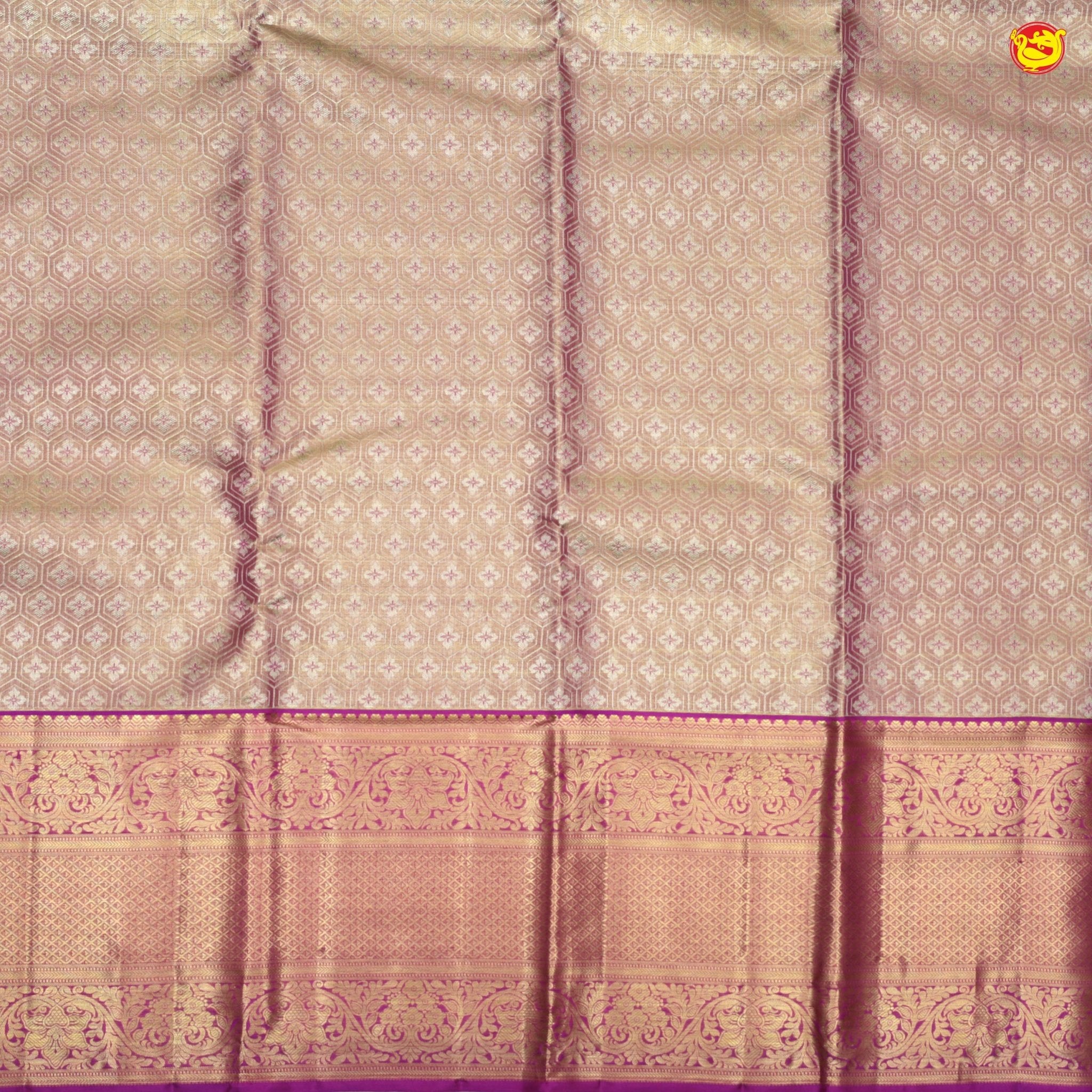 Pinkish purple tissue Kanchivaram silk saree - Thenianantham