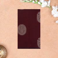 Deep Reddish-Maroon With Sandal Zari  Silk Cotton Saree