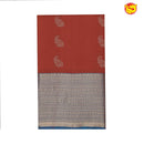 Brown with Pastel blue Mango Motifs Soft Silk Saree