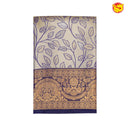 Gold with Honey Brown Floral Leaf's Tussar Silk Saree