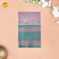 Lavender with Rama green Tissue Semi Silk Saree