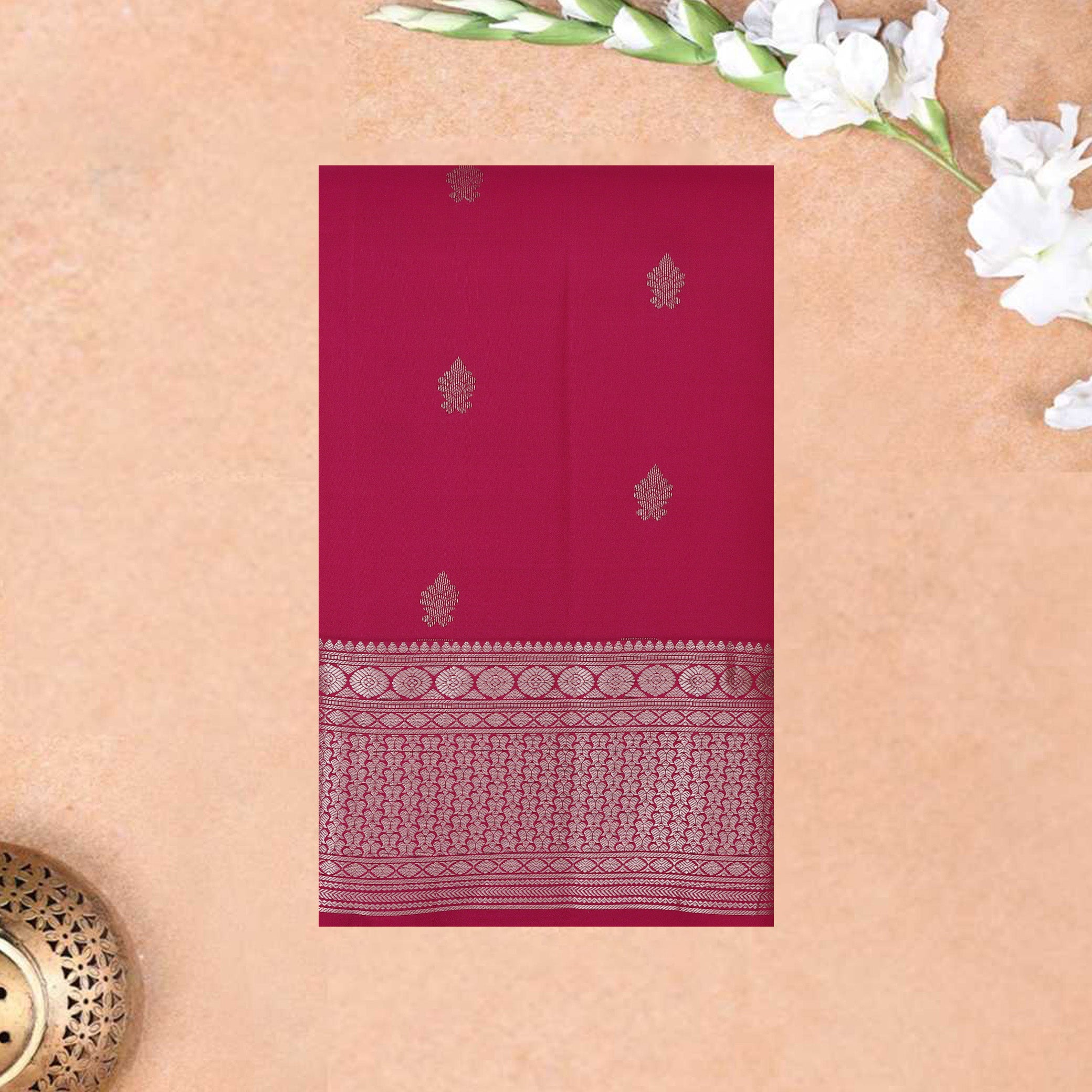 Pink Colour  Gold Zari Yuvana Semi Soft Silk Saree