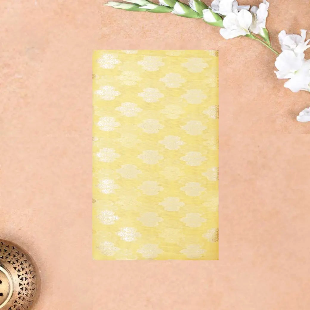 Yellow Colour Fancy Weaving Saree