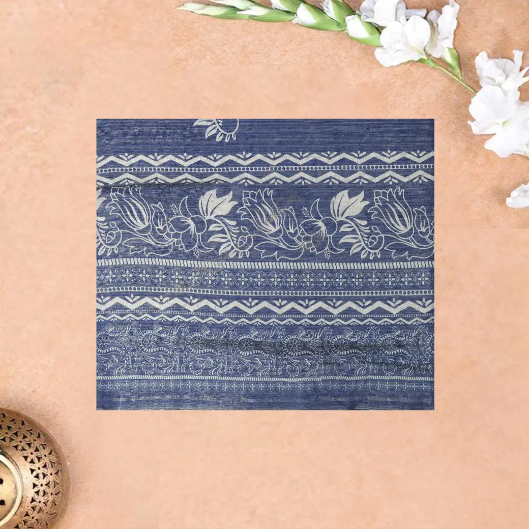 blue colour Tissue Silk Saree