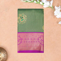 Green with Purple Art Silk Saree