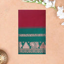 Red With Green Premium Quality Kalyani Cotton Saree
