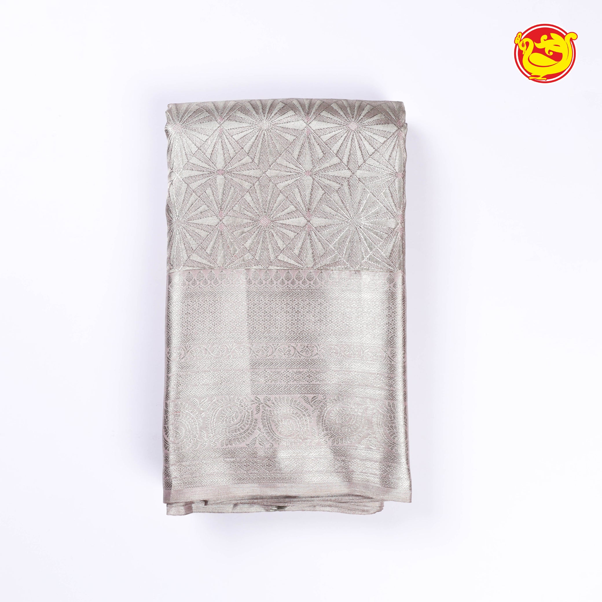 Silver wedding silk saree