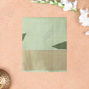 Pure Tussar Silk Saree Pale Green and  Orange Shade With Floral Design and Painted Prints and Zari Woven Border