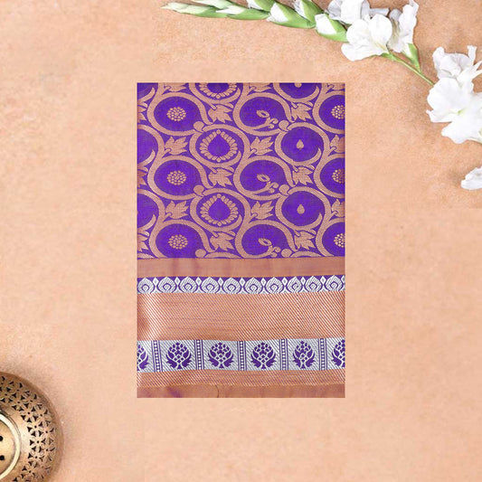 Purple Color  Art  Pattu Pavadai  Material