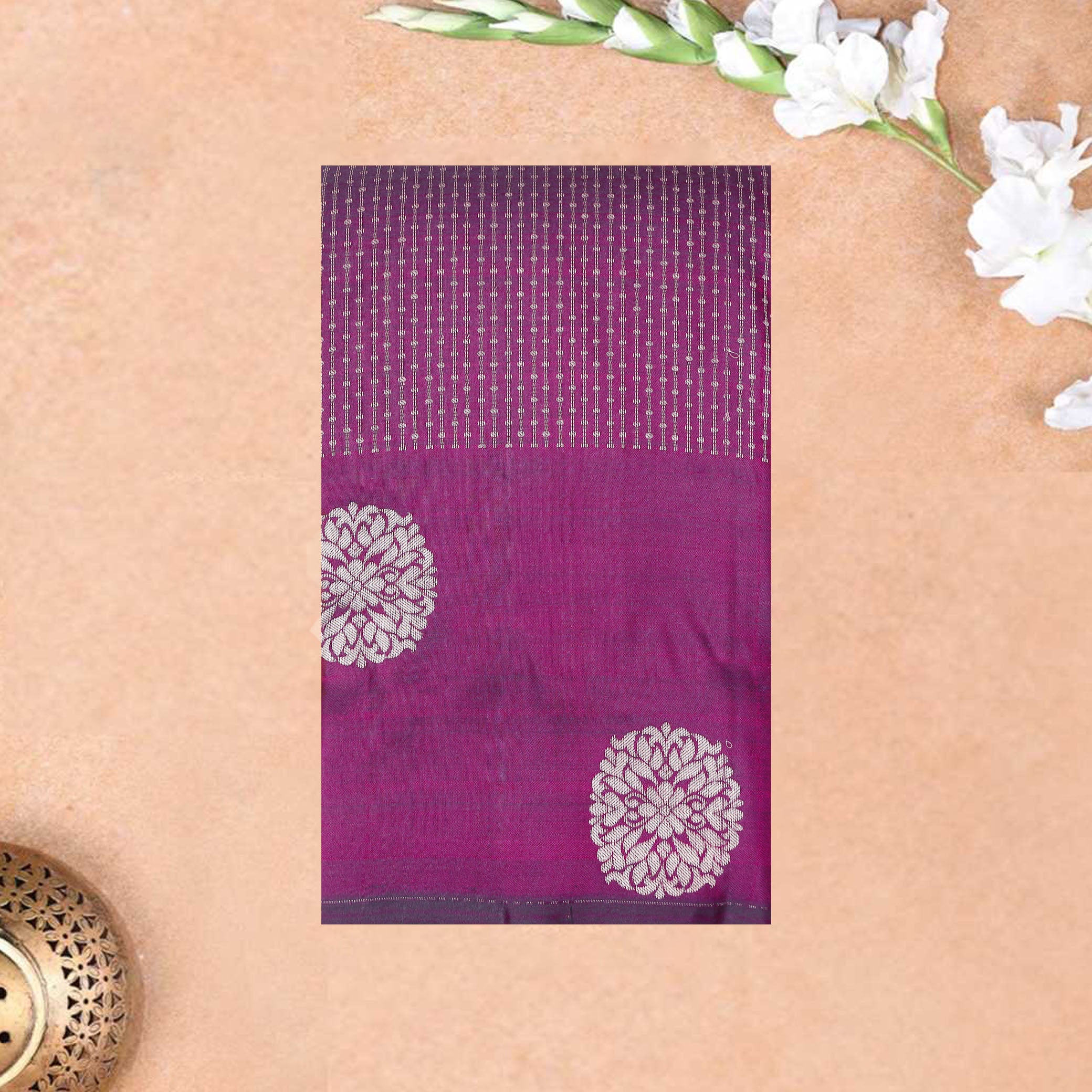 Dark Purple Color  Gold Zari Border Yuvana Semi Soft Silk Saree