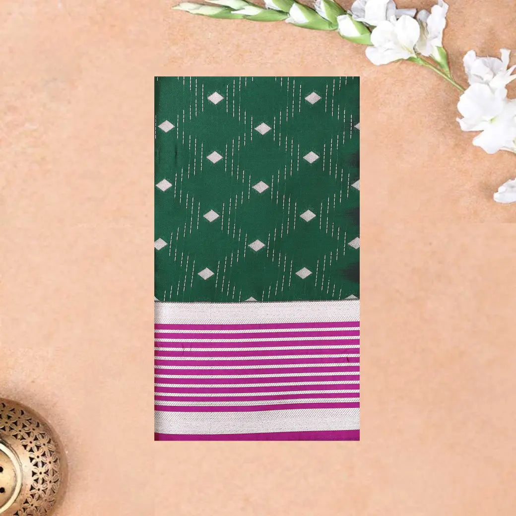 GREEN with PURPLE Soft Silk Saree