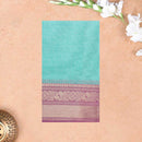 Teal  Blue With Rose Pink  Pure Chettinad Cotton  Saree without Blouse