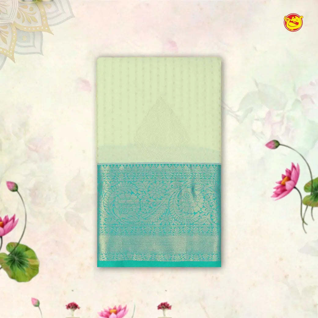Off white with Blue Vairasoosi Soft Silk Saree