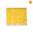 Mustard Yellow Shimmer Saree In Sequins With Beads And Stones On The Pallu Border - Thenianantham