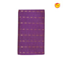 Dark Magenta and Lemon Yellow With Gold Zari Checked Floral Buttas Pure Silk Cotton Saree - Thenianantham