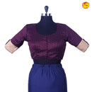 Dark Magenta With Sandal Strip Sequence Work Pure Cotton Ready made Blouse