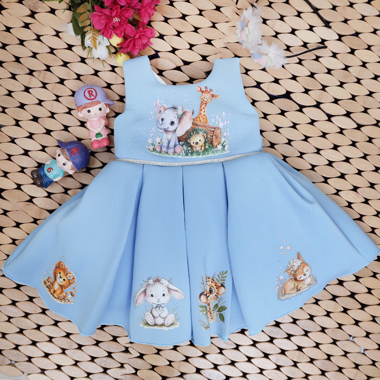 Blue Color Girls Branded Readymade Short Frock