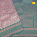 Lavender with Rama green Tissue Semi Silk Saree