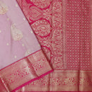 LIGHT PINK with DARK PINK pure soft silk saree