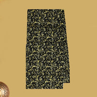 Black with Yellow flower design Cotton Printed Lungi